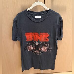 Anine Bing Charcoal Tee with Red Graphic